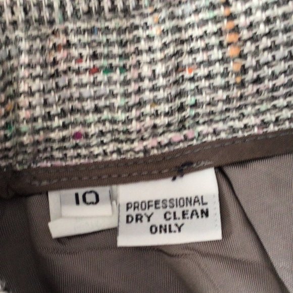 Vintage Grey/Black Tweed Jacket/Skirt Suit with pastel color flecks - Picture 11 of 11
